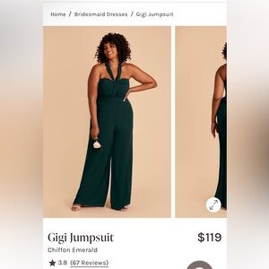 BIRDY GREY Bridesmaid Emerald Chiffon Gigi Jumpsuit